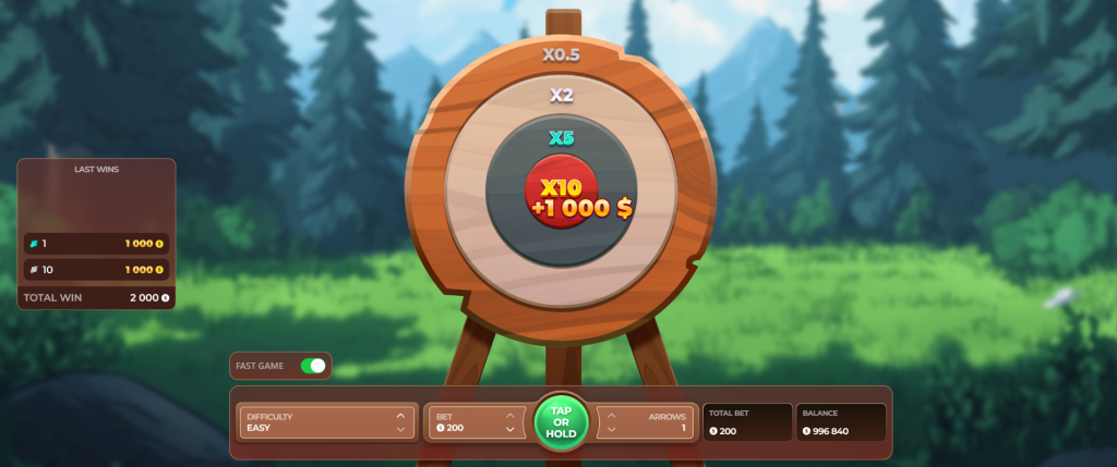 Hited arrow in target (easy level)